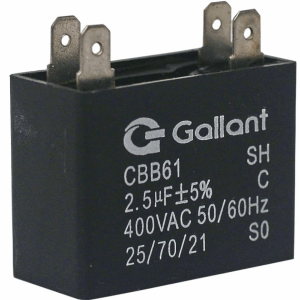CAPACITOR CBB61 2.5MF+-5% 400V PRETO