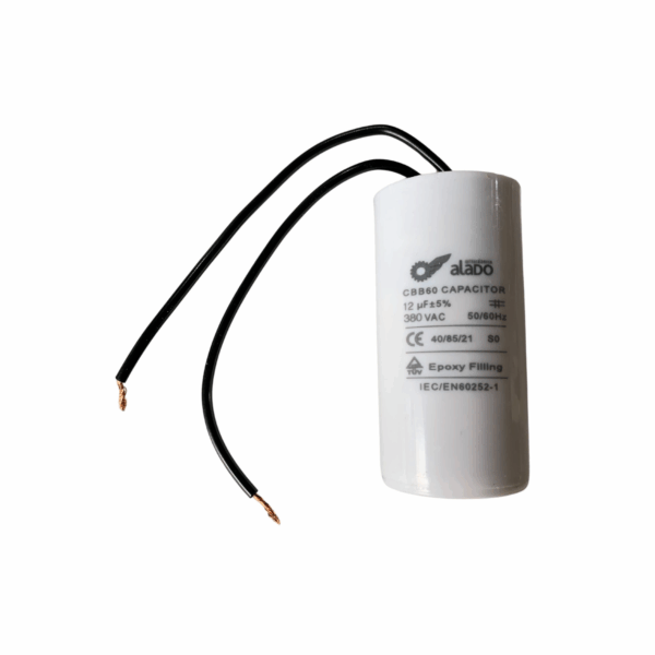 CAPACITOR PERMANENTE ALUMINIO C/FIO 12UF 250V OU 380V AC60